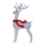Christabelle 150cm Christmas Reindeer Display LED Lights Red Bow Aluminium Frame Xmas Decor