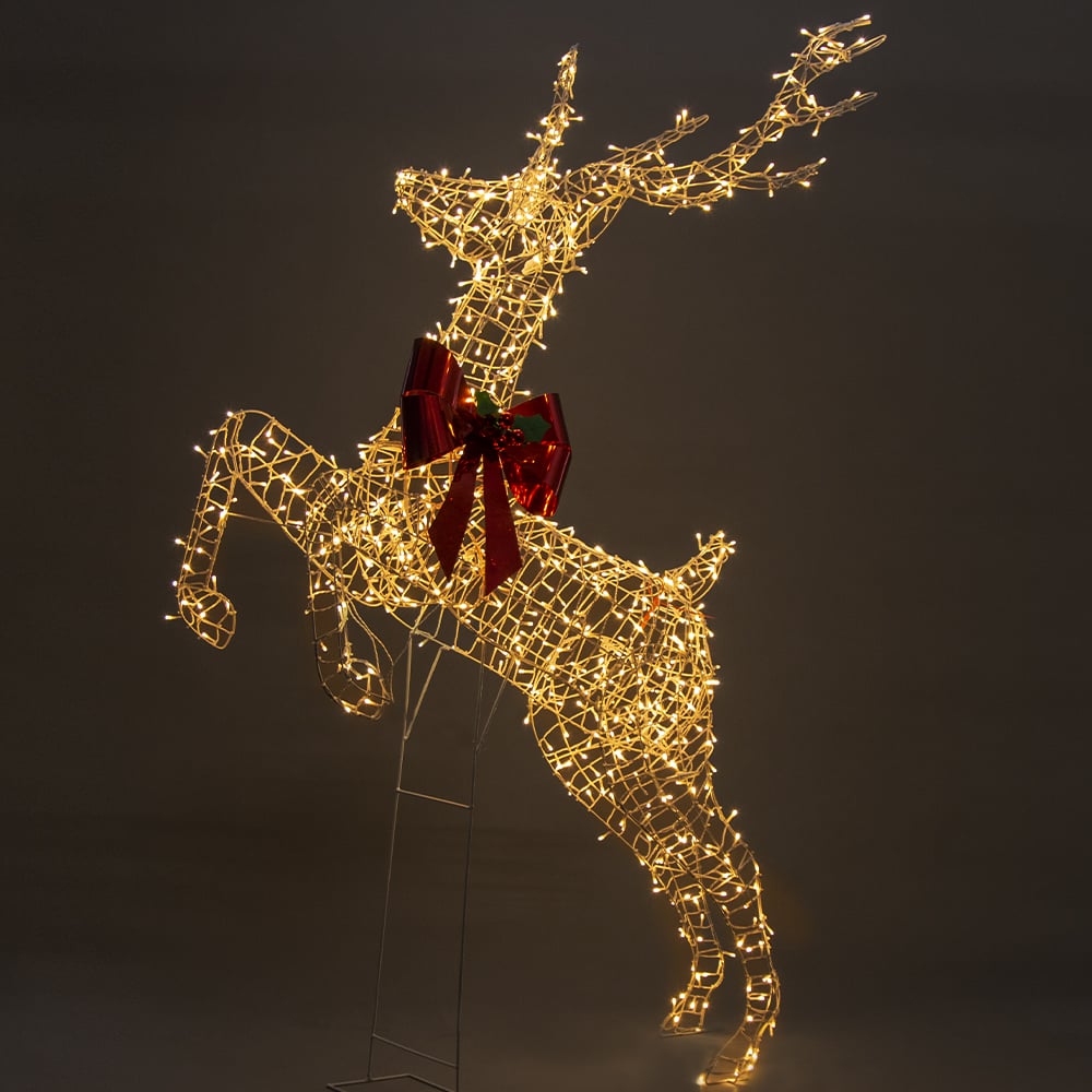 Christabelle Full Light Rearing Reindeer w/ 800 Twinkle Lights Indoor Outdoor 206cm