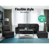 Artiss Modular Sofa Chaise Set 5-seater Dark Grey - Top-Down View