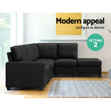 Artiss Modular Sofa Chaise Set 5-seater Dark Grey - 45-Degree Angle