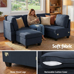 Artiss Modular Sofa Chaise Set 5-seater Dark Grey, image 4