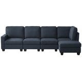 Artiss Modular Sofa Chaise Set 5-seater Dark Grey - Rear View