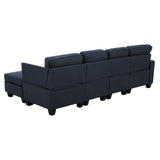 Artiss Modular Sofa Chaise Set 5-seater Dark Grey - Close-Up Angle