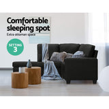 Artiss Modular Sofa Chaise Set 4-seater Dark Grey - 45-Degree Angle