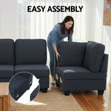 Artiss Modular Sofa Chaise Set 4-seater Dark Grey - Side View