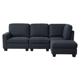 Artiss Modular Sofa Chaise Set 4-seater Dark Grey - Rear View