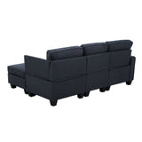 Artiss Modular Sofa Chaise Set 4-seater Dark Grey - Close-Up Angle