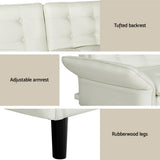 Artiss Sofa Bed 3 Seater Tufted Faux Linen Beige - Rear View