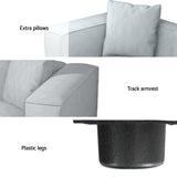 Artiss Modular Sofa Chaise Set 2-Seater Grey - 45-Degree Angle