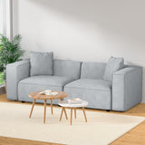 Artiss Modular Sofa Chaise Set 2-Seater Grey - Close-Up Angle