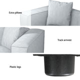 Artiss Modular Sofa Chaise Set 3-Seater Grey - 45-Degree Angle