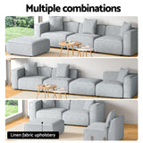 Artiss Modular Sofa Chaise Set 4-Seater Grey - Top-Down View