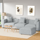 Artiss Modular Sofa Chaise Set 4-Seater Grey - Close-Up Angle