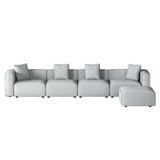 Artiss Modular Sofa Chaise Set 5-Seater Grey - Side View