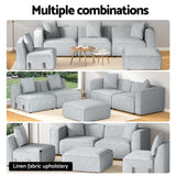 Artiss Modular Sofa Chaise Set 5-Seater Grey - Top-Down View