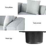 Artiss Modular Sofa Chaise Set 5-Seater Grey - 45-Degree Angle