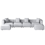 Artiss Modular Sofa Chaise Set 6-Seater Grey - Side View