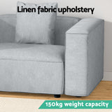 Artiss Modular Sofa Chaise Set 1-Seater Grey - Top-Down View