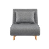 Artiss Sofa Bed Convertible Couch Recliner Lounge Chair Linen Grey - Side View