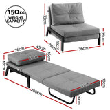 Artiss Sofa Bed Folding Convertible Couch Recliner Lounge Chair - Front View