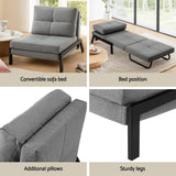 Artiss Sofa Bed Folding Convertible Couch Recliner Lounge Chair - Rear View