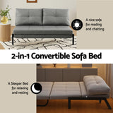 Artiss Sofa Bed 2 Seater Folding Convertible Couch Recliner Lounge Chair