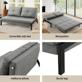Artiss Sofa Bed 2 Seater Folding Convertible Couch Recliner Lounge Chair - Rear View