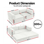 Artiss Convertible Folding Sofa Bed Beign