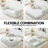 Artiss Convertible Folding Sofa Bed Beign - Rear View