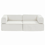 Artiss Convertible Folding Sofa Bed Beign - Close-Up Angle