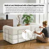 Artiss Convertible Folding Sofa Bed Beign - Low Angle