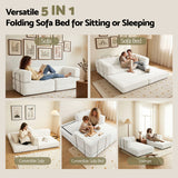 Artiss Convertible Folding Sofa Bed Beign - Extra Image