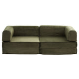 Artiss Convertible Folding Sofa Bed Green - Side View