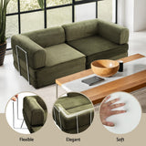 Artiss Convertible Folding Sofa Bed Green - 45-Degree Angle