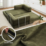 Artiss Convertible Folding Sofa Bed Green - Rear View