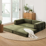 Artiss Convertible Folding Sofa Bed Green - Close-Up Angle
