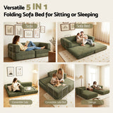 Artiss Convertible Folding Sofa Bed Green - Extra Image