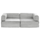 Artiss Convertible Folding Sofa Bed Grey - Side View