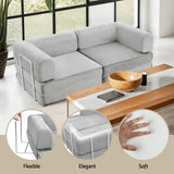 Artiss Convertible Folding Sofa Bed Grey - 45-Degree Angle