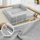 Artiss Convertible Folding Sofa Bed Grey - Rear View