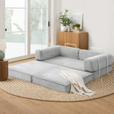 Artiss Convertible Folding Sofa Bed Grey - Close-Up Angle