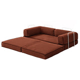 Artiss Convertible Folding Sofa Bed Orange - Side View