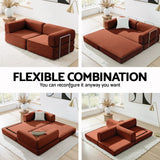Artiss Convertible Folding Sofa Bed Orange - Rear View