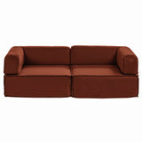 Artiss Convertible Folding Sofa Bed Orange - Close-Up Angle