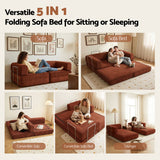 Artiss Convertible Folding Sofa Bed Orange - Extra Image