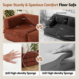 Artiss Convertible Folding Sofa Bed Orange - Extra Image