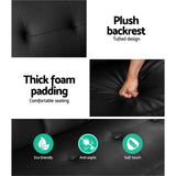 Artiss Sofa Bed 168CM Black PU Leather - 45-Degree Angle