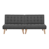 Artiss 2x Sofa Bed Couch Single Seater Fabric Grey - Side View