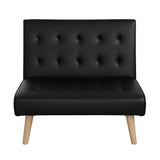 Artiss Sofa Bed Couch 1 Seater Lounge Fabric Black - Front View