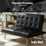 Artiss Sofa Bed Couch 1 Seater Lounge Fabric Black - 45-Degree Angle